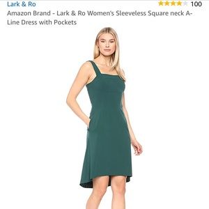 Lark & Ro sleeveless square neck A-line dress